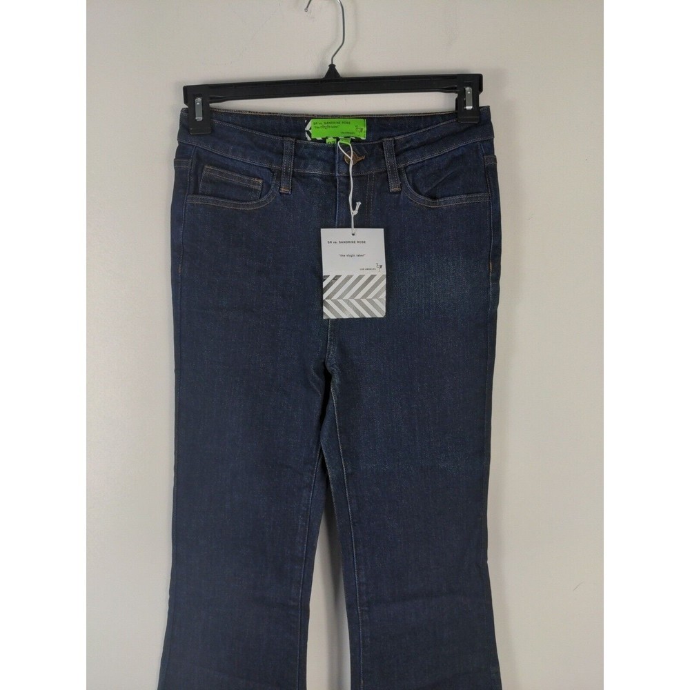 Free People x Sandrine Rose Women Indigo Blue Super  Flare  Leg  Jeans - Picture 3 of 4